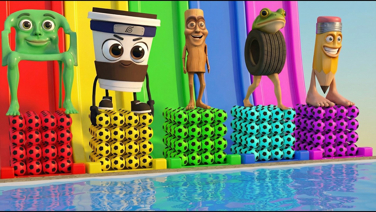 Long Slide Game With Cow Elephant Gorilla Hippopotamus Tiger 3d Animal Game Funny 3d Animals