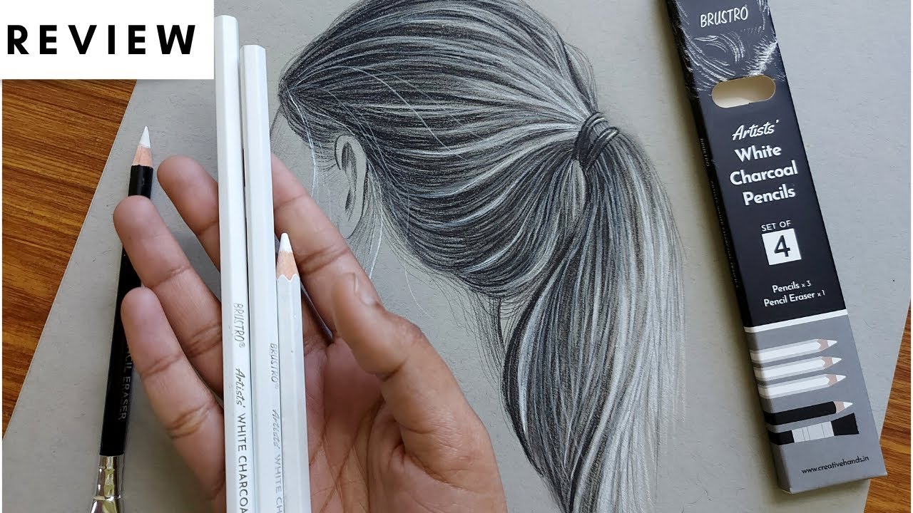 Review of Brustro White Charcoal Pencils