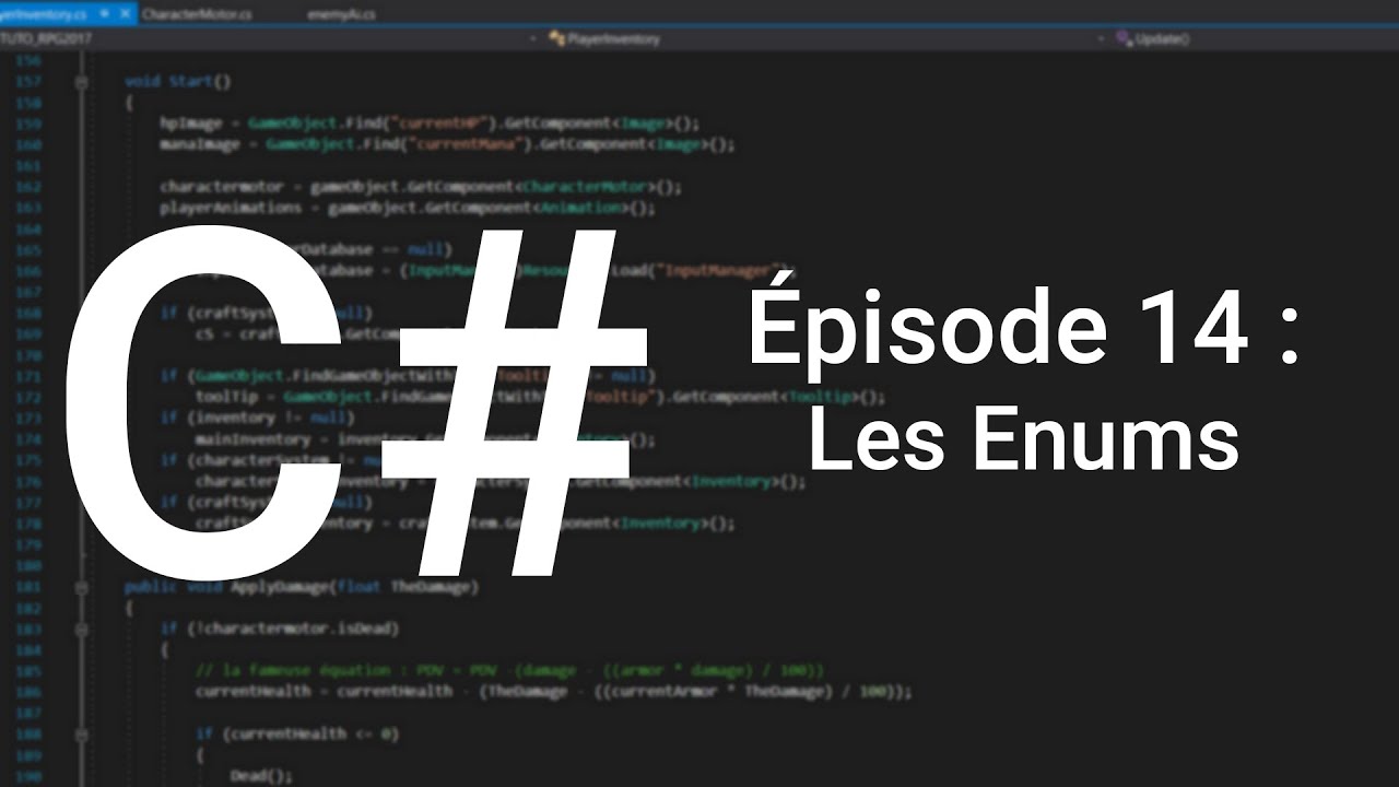 Apprendre le C# - Épisode 14 : Les Enums (Unity)