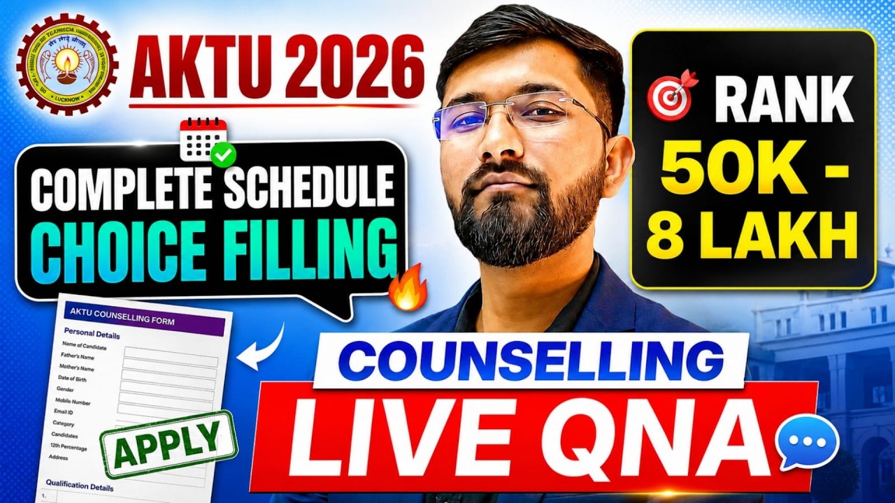 AKTU Counselling 2026 LIVE 🔴 Document Verification, Choice Filling Q&A | 50K to 8 Lakh Rank