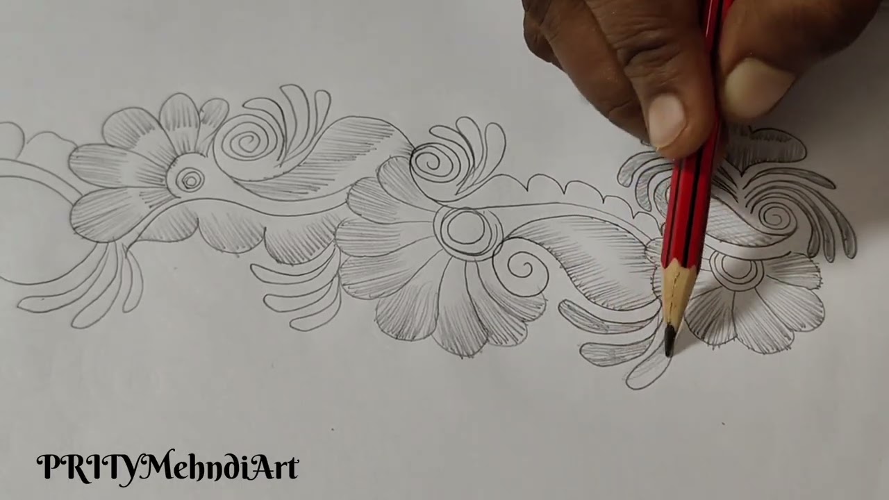 Stylish Arabic Pencil Shading Mehndi Design || Beautiful Arabic Design With Pencil || #art #mehndi