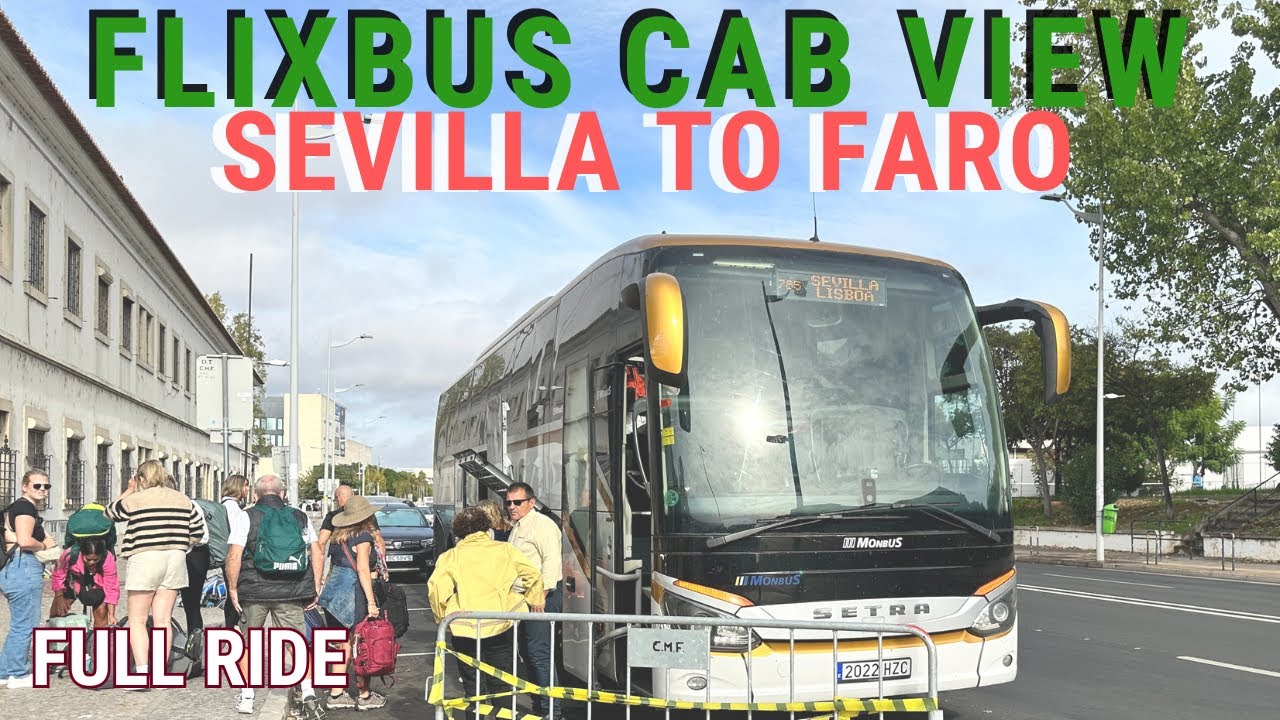 Cab View | Sevilla to Faro | Full Ride HD | Spain to Portugal | Flixbus