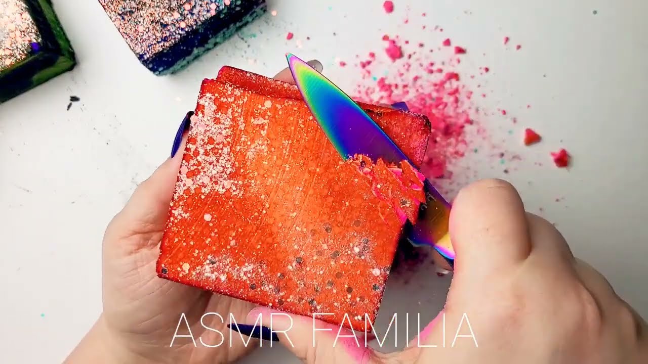 Deep dyed gym chalk shaving ASMR