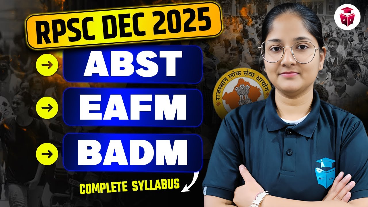 RPSC Vacancy Dec 2025 | ABST, BADM, EAFM Complete Syllabus Discussion by Ayushi Mam