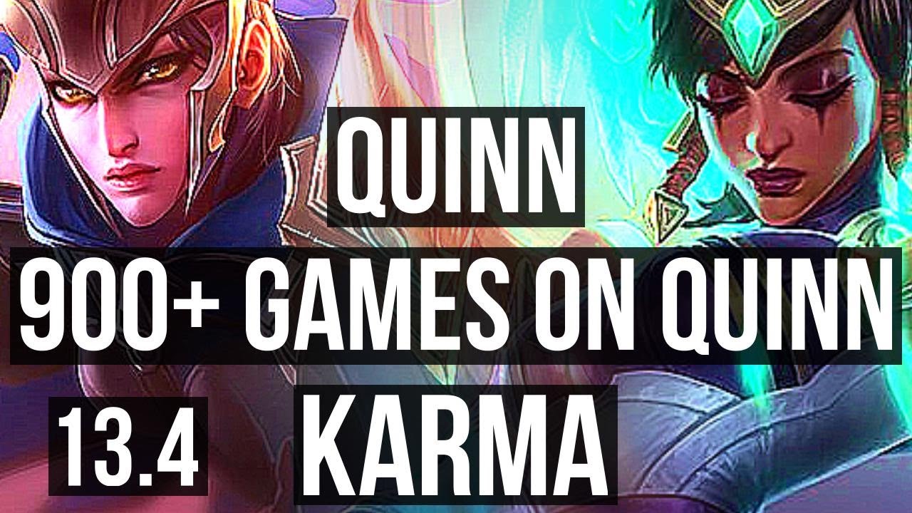 QUINN vs KARMA (TOP) | Rank 2 Quinn, 6/1/4, 900+ games | KR Challenger | 13.4