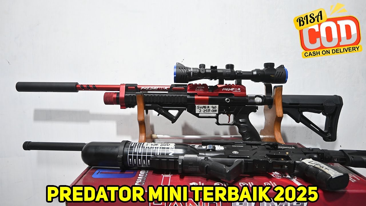 Harga senapan angin PCP PREDATOR MINI SUPER 40 lengkap teleskop dan lasernya