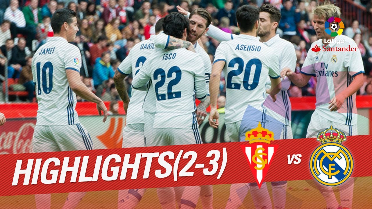 Resumen de Sporting de Gijón vs Real Madrid (2-3)