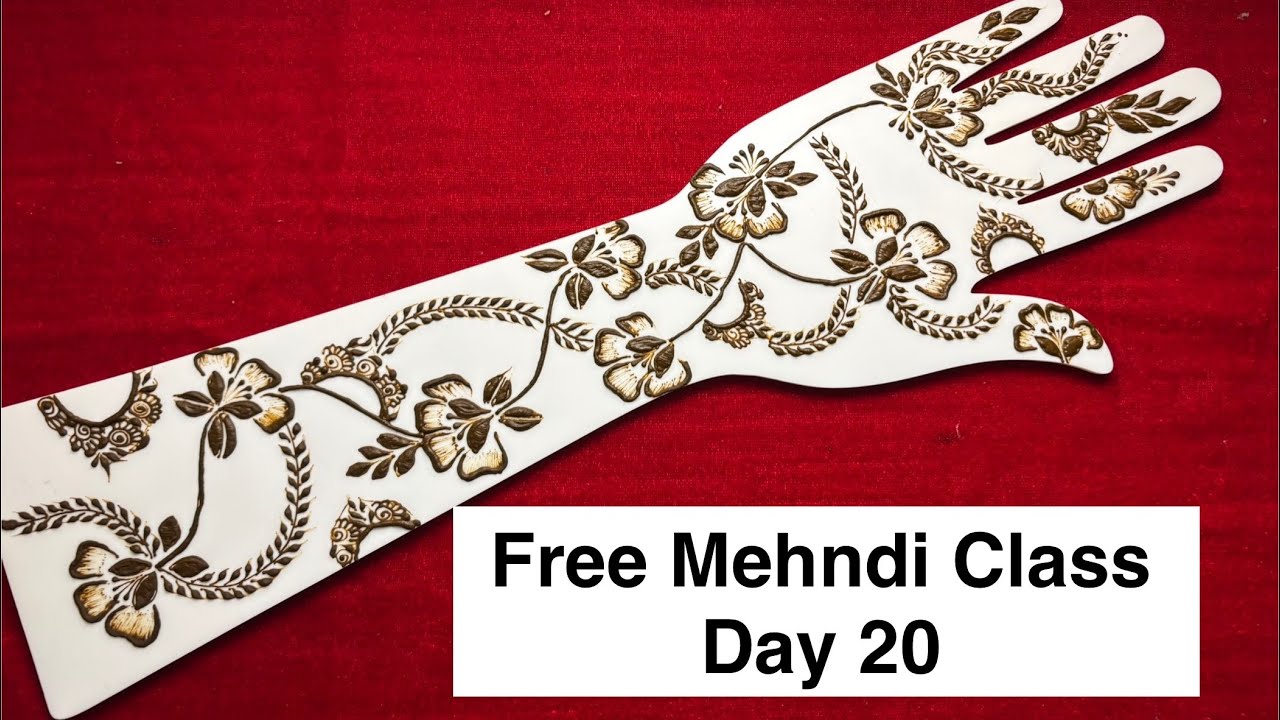Free Mehndi Class Day 20 | Dubai style Mehndi Design #freemehndiclass #dubaimehendi #dubaihenna #art