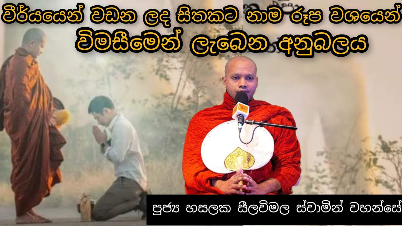 විර්යයෙන් වඩන ලද සිතකට නාම රූප වශයෙන් විමසීමෙන් ලැබෙන අනුබලය #157 REV HASALAKA SEELAWIMALA THERO