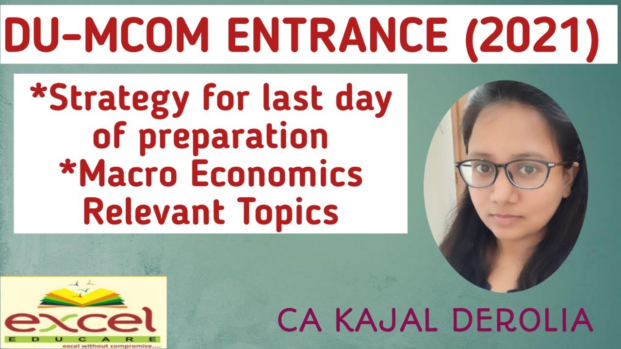 DU Mcom Entrance Exam Strategy | Macro Economics topic for DU Mcom Entrance Exam |