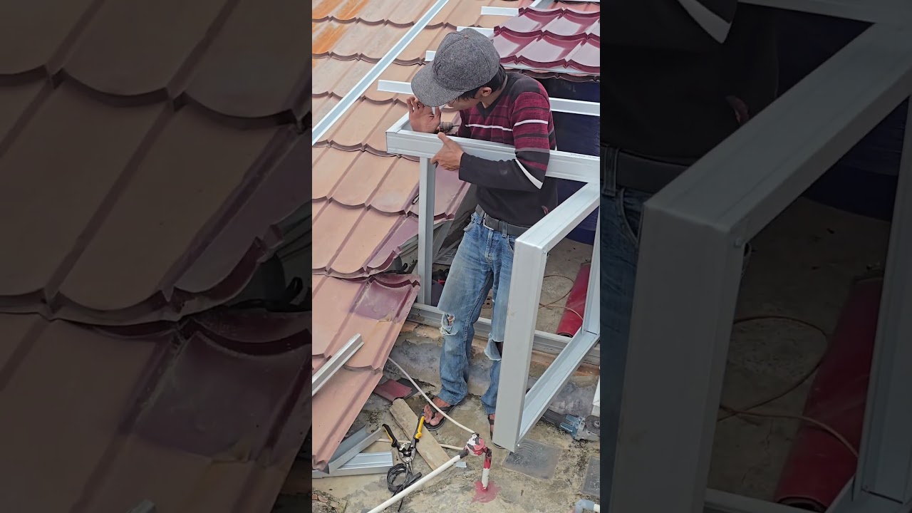 install the end part of the light steel frame #bajaringan #lightsteel #builder #diy #counstruction
