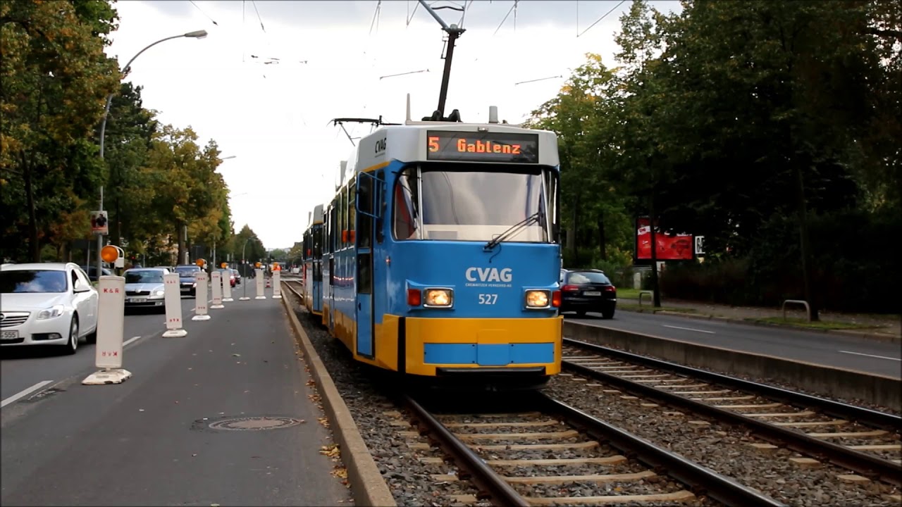 Straßenbahn in Chemnitz - Gleiswechselbetrieb auf der Linie 5/6