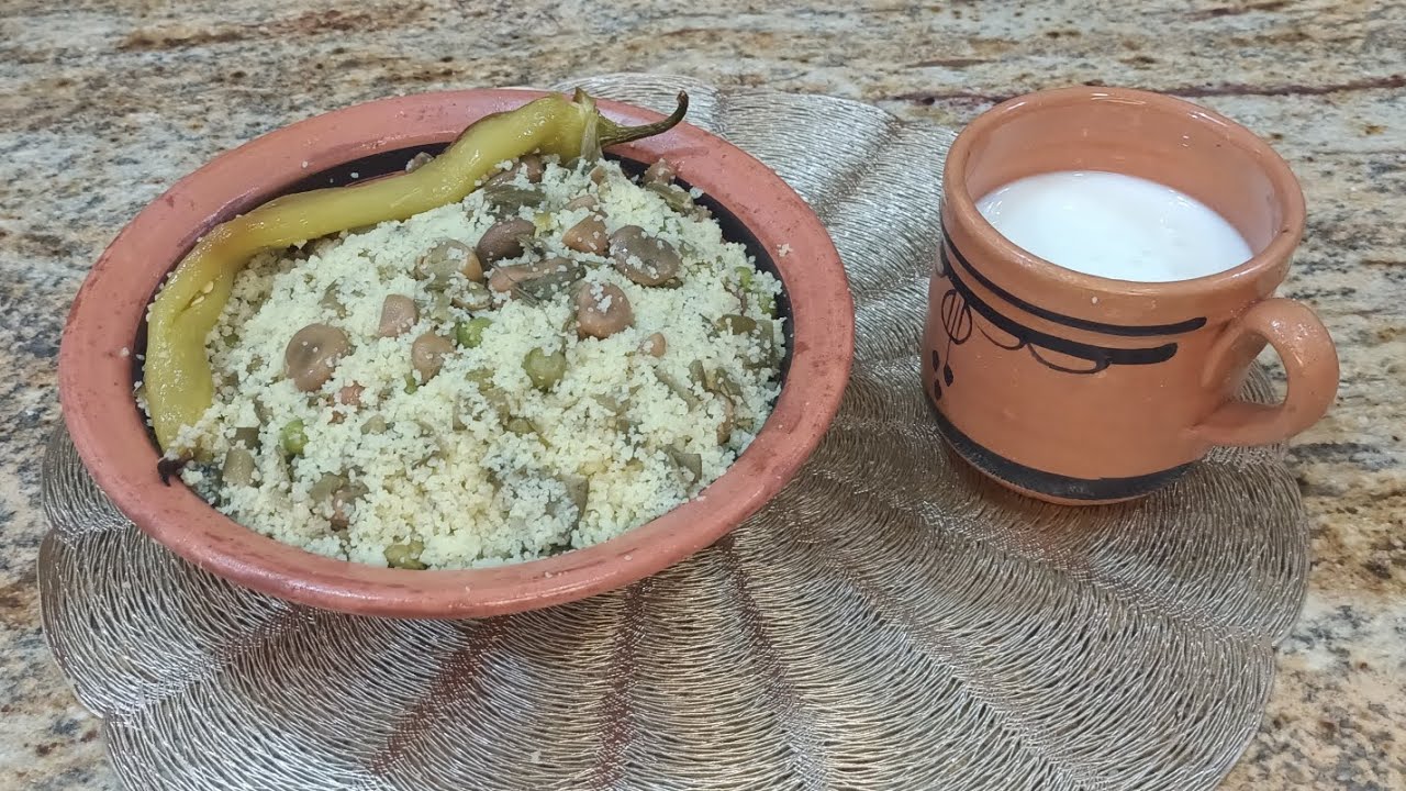 كسكس بالجلبانة و الفول (مسفوف)