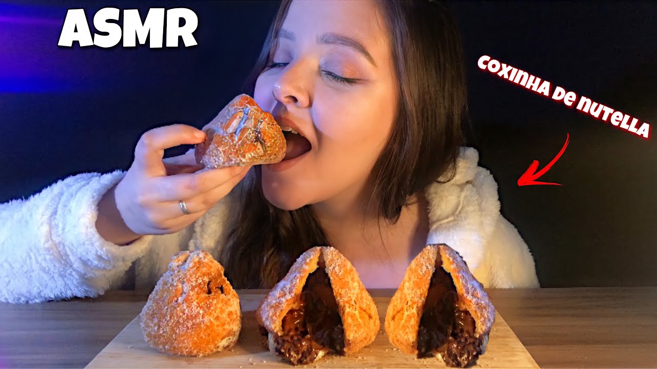 ASMR COXINHAS DE NUTELLA E OURO BRANCO (SEM FALAS) MUKBANG BRASIL (Sons de Mastigação) | CAMILE ASMR