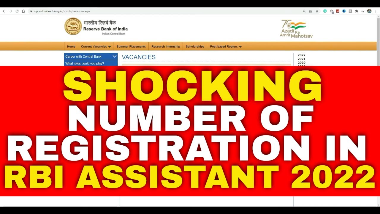Shocking Number Of Registration in RBI Assistant 2022