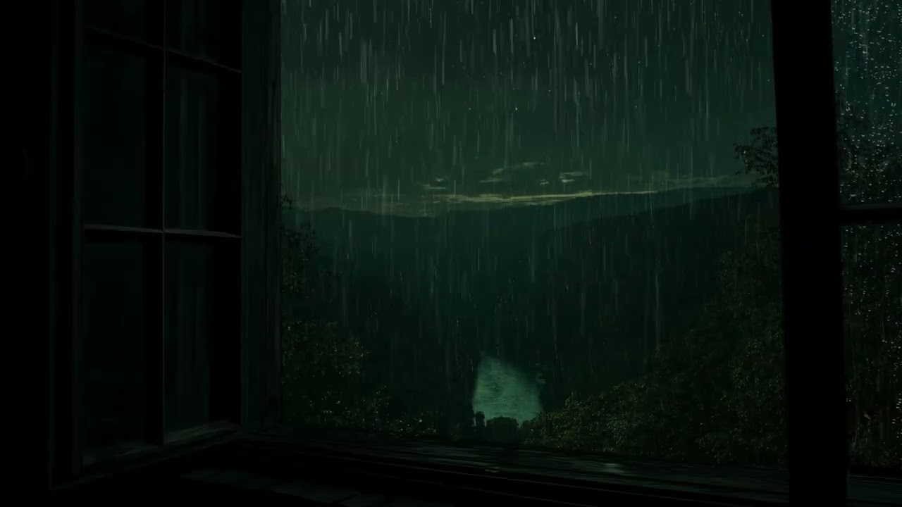 Peaceful Rain in Outside the Window | Warm Bedroom Ambience for Relaxing Sleep