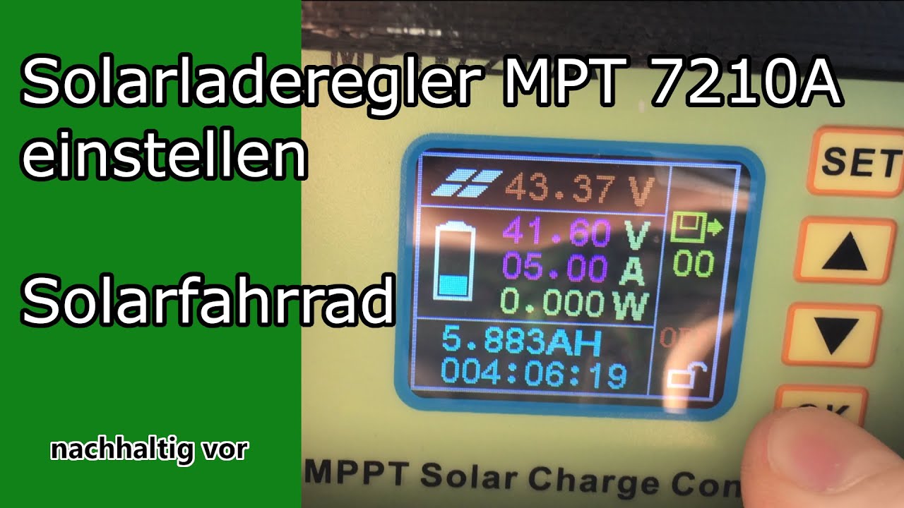 Solarladeregler MPT 7210A - Probleme beim Einstellen? - Hier die Lösung! - [F5] Regler Einstellungen