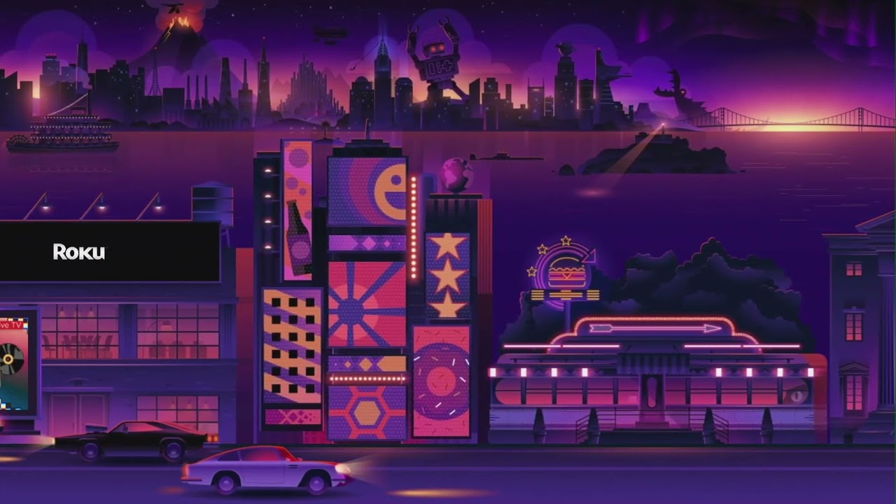 New Roku OS 13 Screensaver - City Stroll: Movie Magic (with music)