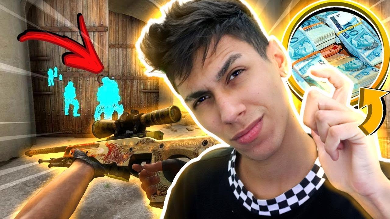 GANHEI 1000R$ DE 2 YOUTUBERS USANDO HACK no CS:GO (Trollei Eles)