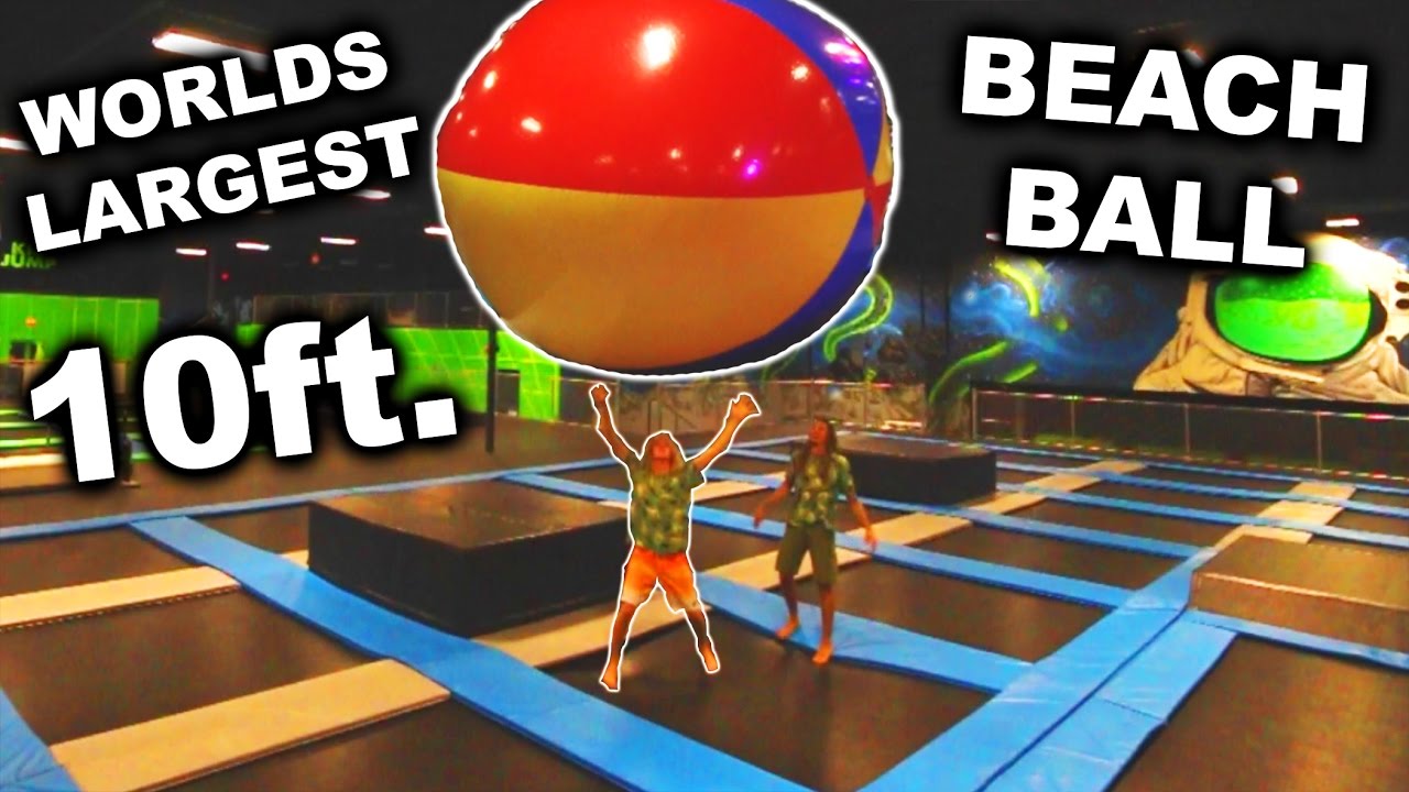 ALMOST BROKE MY NECK!! WORLDS LARGEST BEACH BALL VS SUPER TRAMPOLINE PARK!! | JOOGSQUAD PPJT