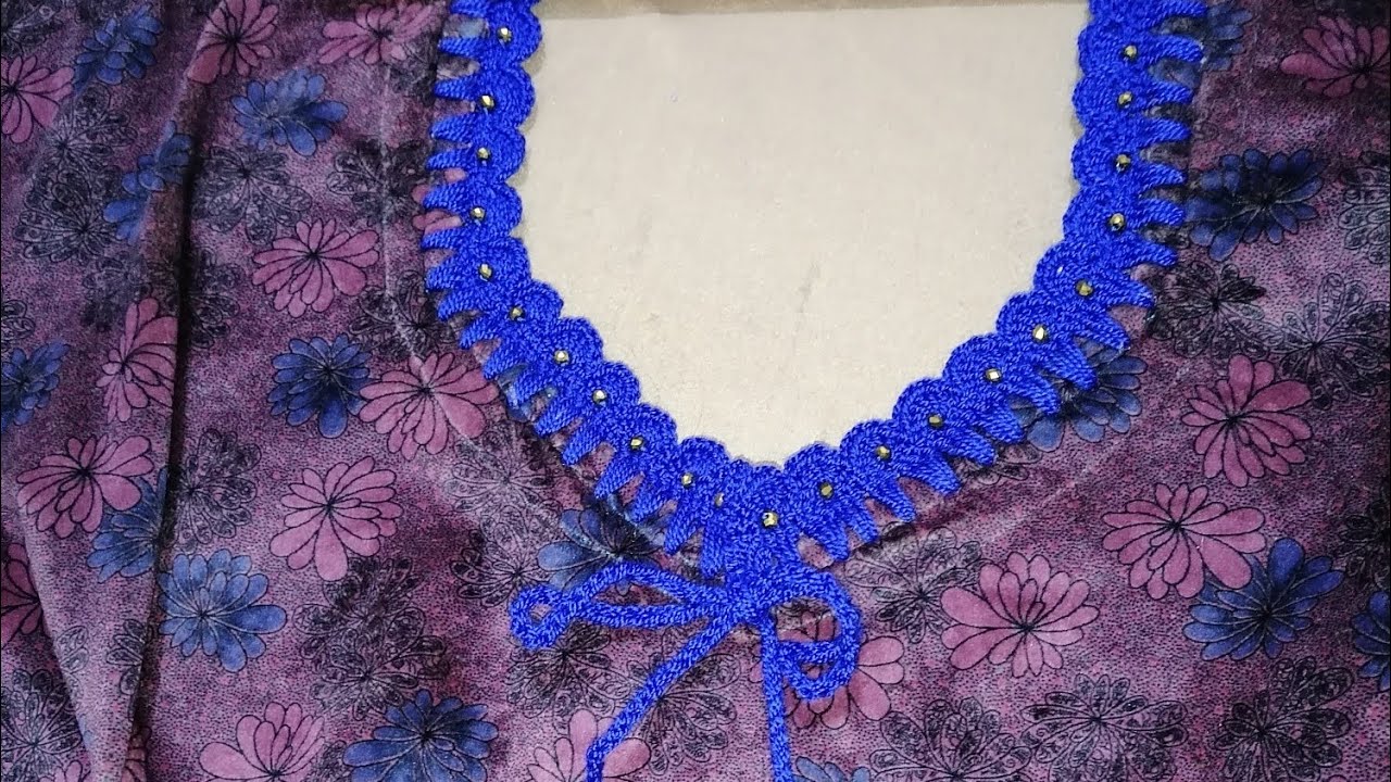 چنینی سینگی مەکسی بە ئاسانترین شێوە كروشية صدور دشاديش خطوة بخطوة Crochet dishdasha collar