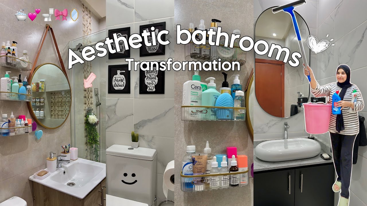 Bathrooms transformation 🪞🛁💕| قاديت حمامات الدار الجديدة🎀 شريت كلشي جديد ✨(decorating ideas💡)