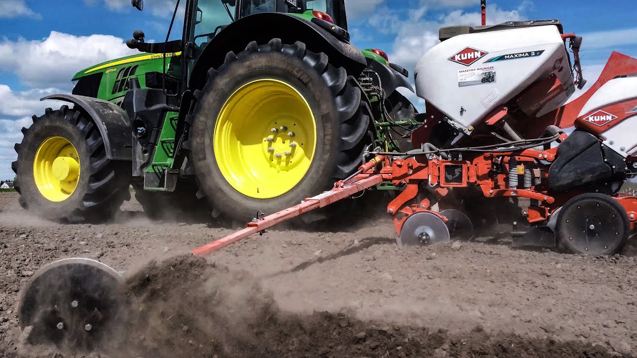 Siew Kukurydzy 2022 - John Deere 6175M, nowy nabytek - Kuhn MAXIMA 3 TI e - #farmingbobs