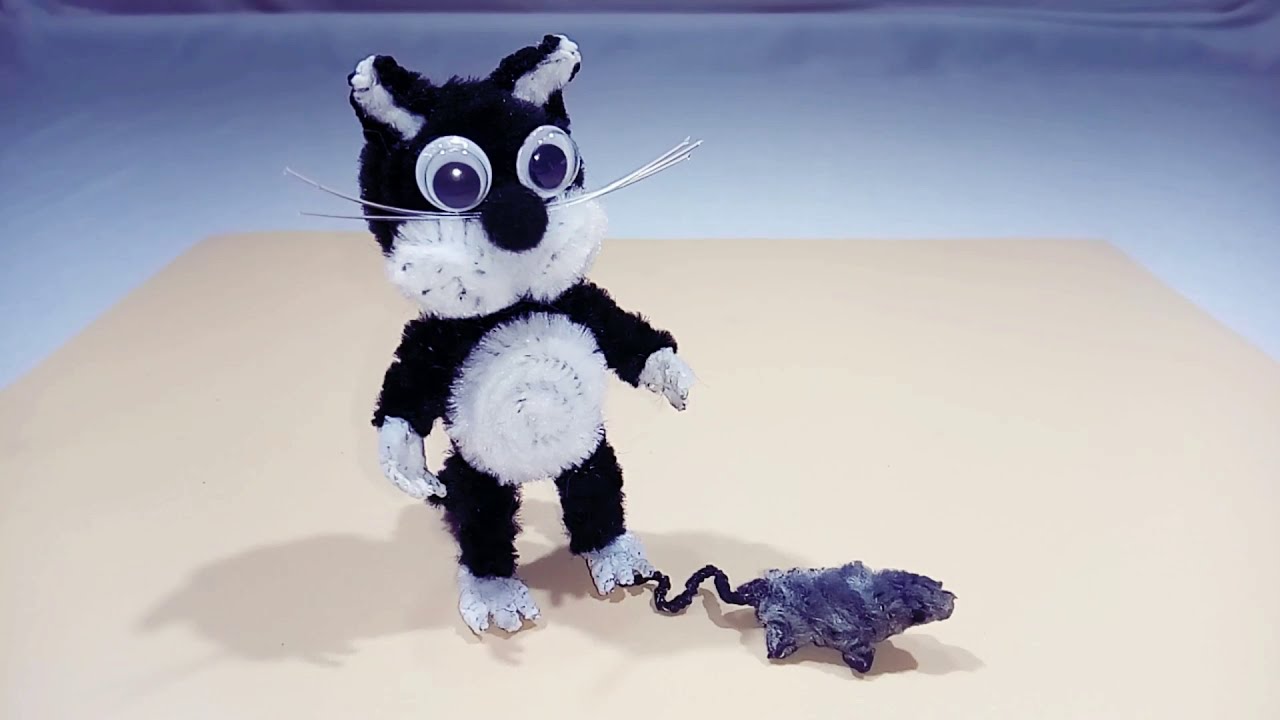 Gato y ratón con limpiapipas/pipe cleaner