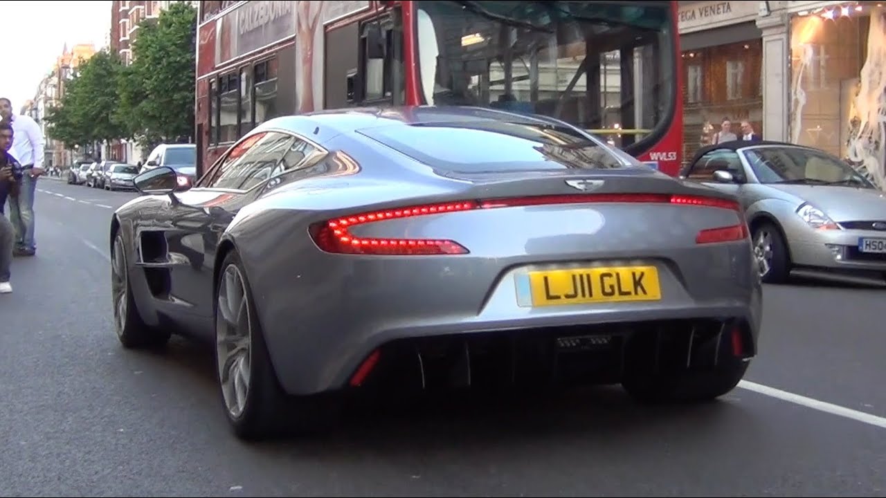 Aston Martin One-77 Loud Accelerations and Sounds in London
