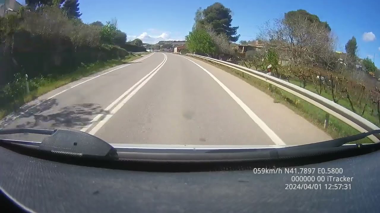 Fahrt Lleida bis Almenar, Spanien.