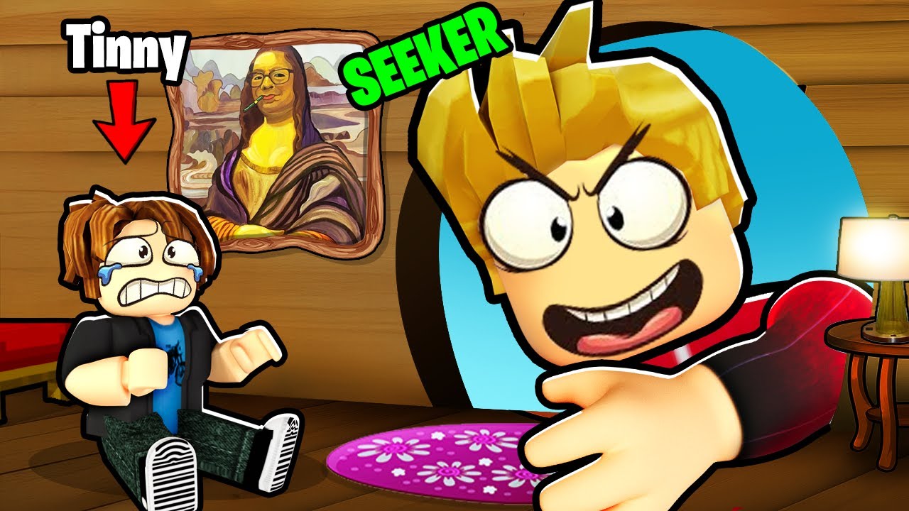 ROBLOX CHOP SHRANK TO INFINITY AND HIDE FROM ME IN TINY HIDE & SEEK