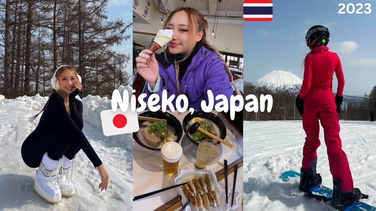VLOG Niseko, Japan 2023 🇯🇵 snowboarding,Japanese food everyday กินอร่อยทุกมื้อจริง หิมะตก (subbed)