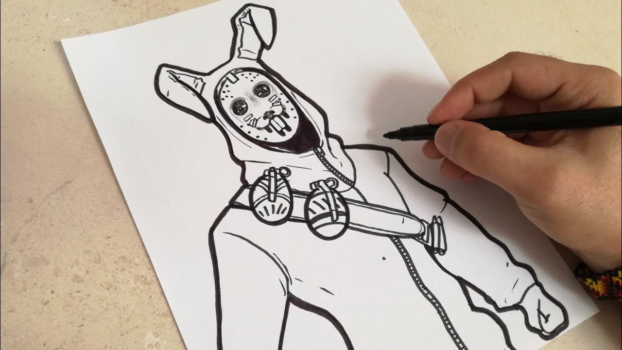 COMO DIBUJAR AL CONEJO SAQUEADOR DE FORTNITE | how to draw  rabbit skin - fortnite