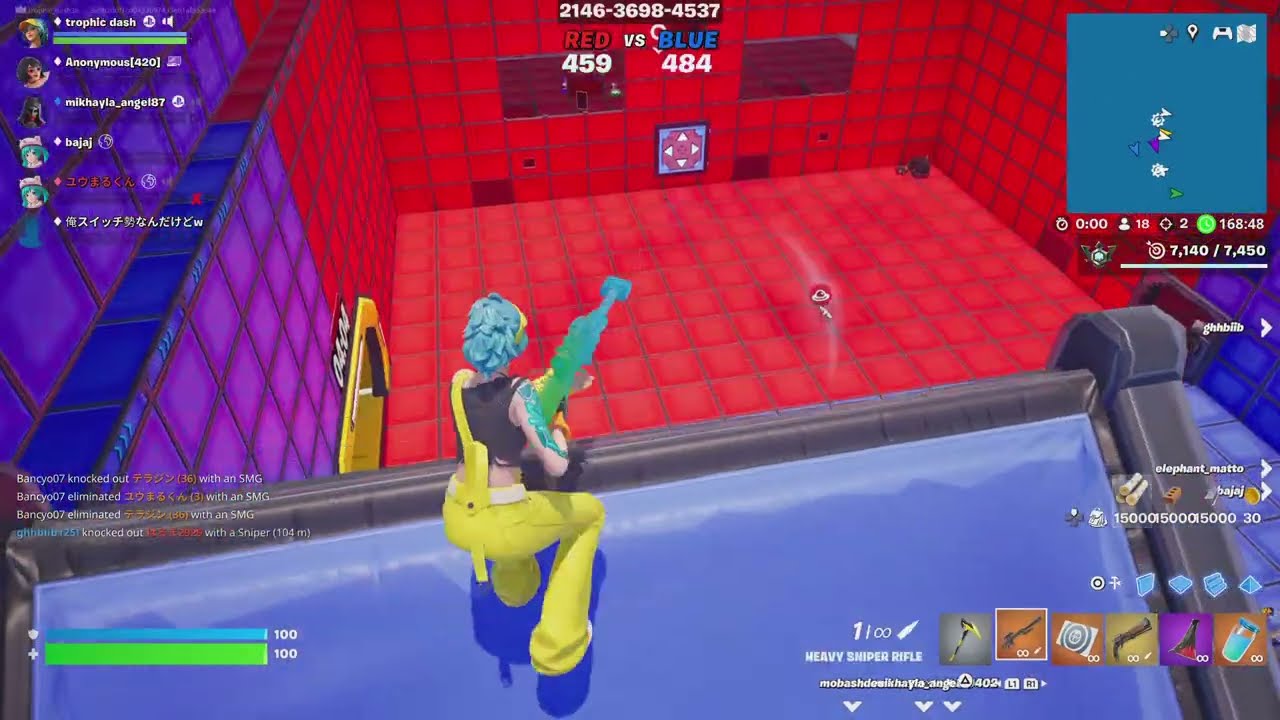 Fortnite Red vs Blue but having specific target and never die
