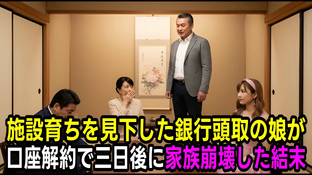 「底辺で施設育ちの貧乏人は無理w」お見合いで片親育ちの男性を見下す大手銀行頭取の娘。口座解約で3日後に家族崩壊する衝撃の結末
