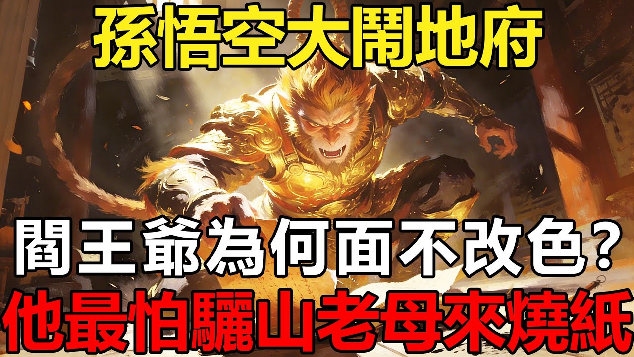 孫悟空大鬧地府，閻王爺為何面不改色？黑白無常：他最怕的，是驪山老母來燒紙！【佛學|神話傳說|故事|孫悟空|西遊】