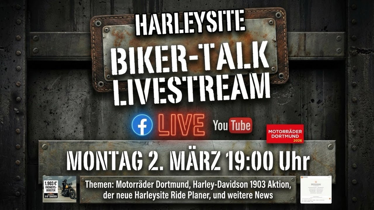 BIKER-TALK MONTAG 2. MÄRZ 19:00 UHR