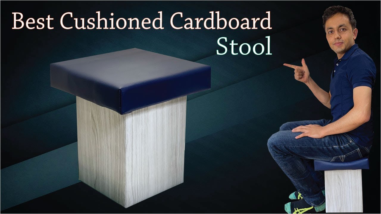 DIY Cardboard Stool || Best Cardboard Cushioned stool