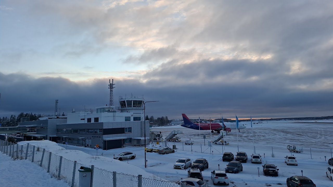 Winter day at Turku Airport
