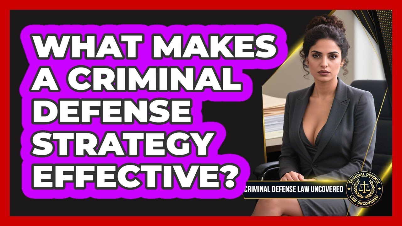 What Makes A Criminal Defense Strategy Effective? - Criminal Defense Law Uncovered