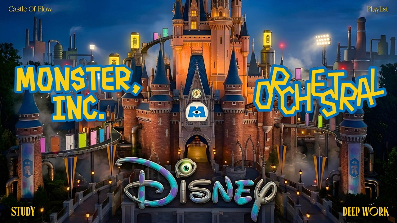 🚪Disney Monsters Inc. Orchestral 👁️ Cozy Music for Focus & Creativity | Monsters Castle Ambience