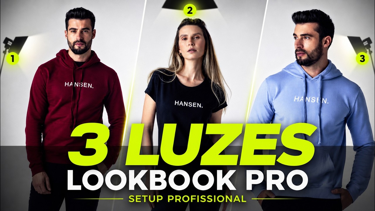 Como fotografar lookbook profissional com 3 luzes