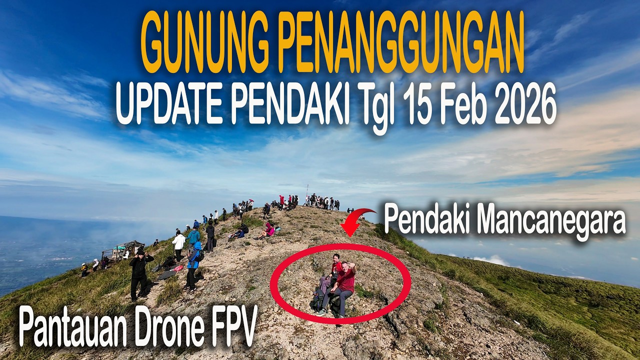 Suasana ramainya Puncak Gunung Penanggungan tgl 15 Feb 2026 #penanggungan #pendaki #drone