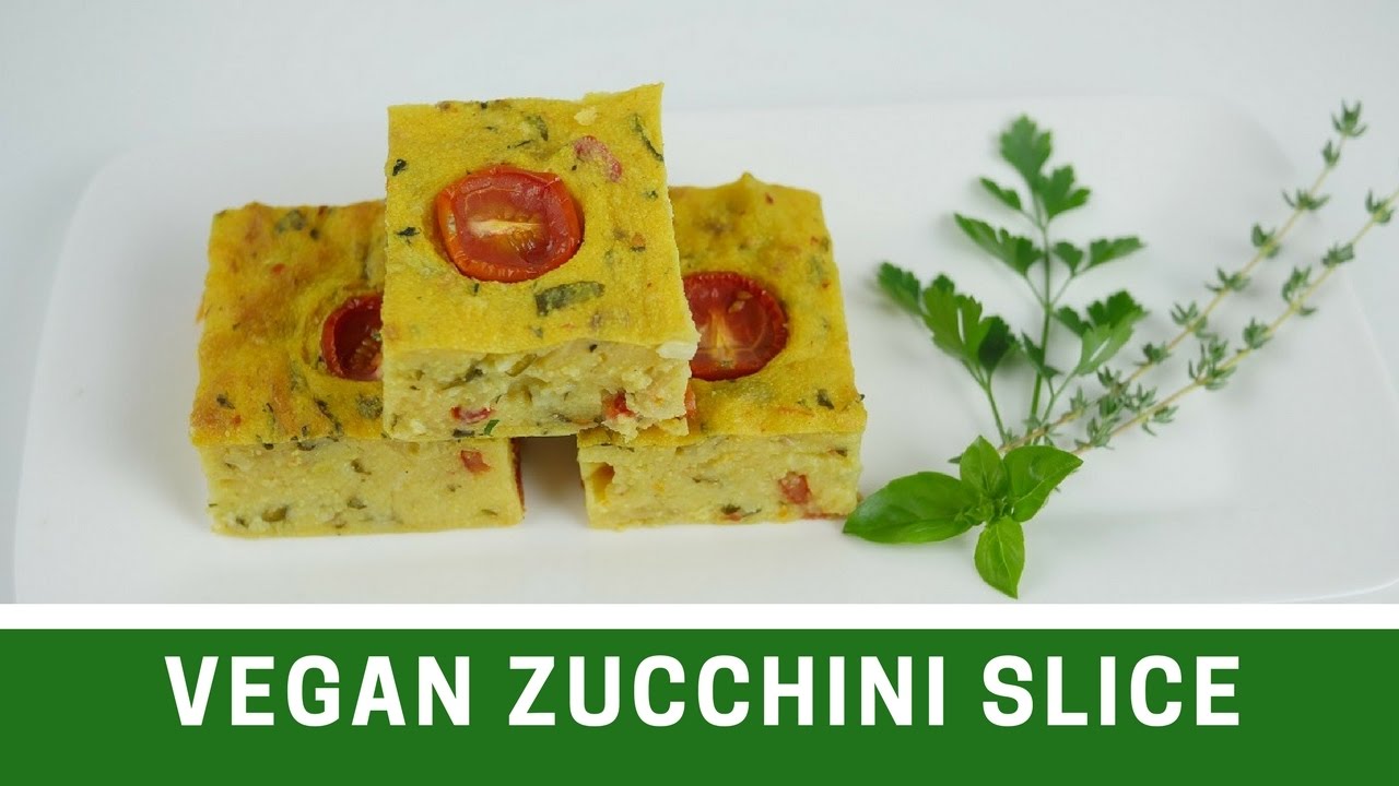 Vegan Zucchini Slice: Oil free, soy free, nut free, egg free, dairy free!