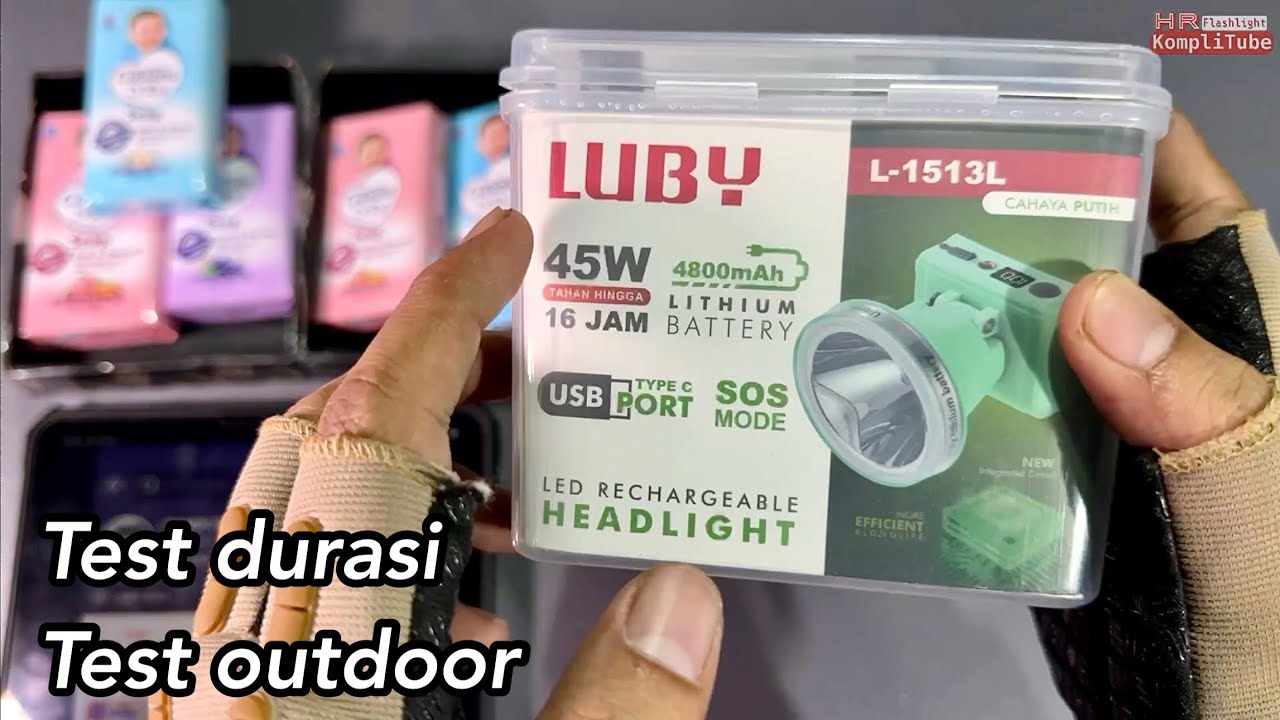 Ulasan Senter kepala Luby L-1513L 45W 80 ribuan tahan lama