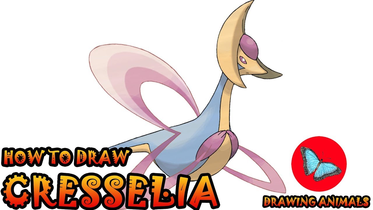 How To Draw Cresselia Pokemon | Drawing Animals