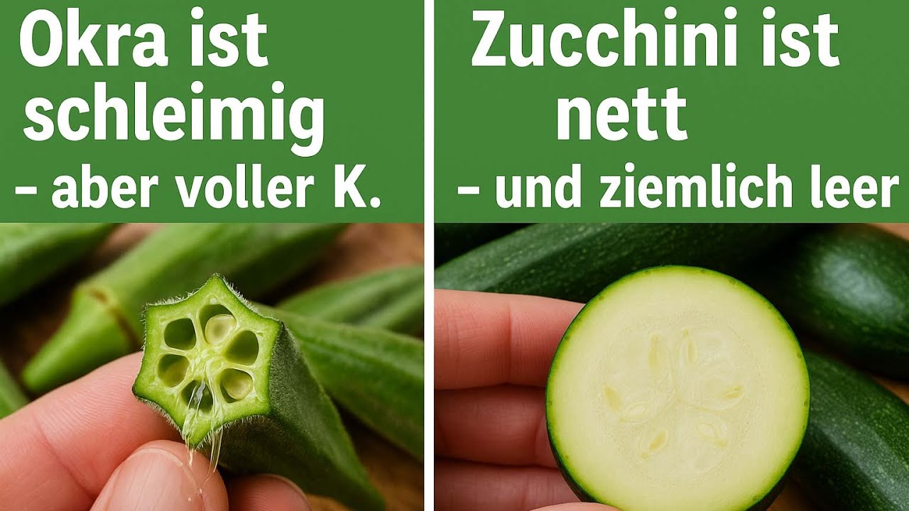 Okra ist schleimig – aber voller K. Zucchini ist nett – und ziemlich leer