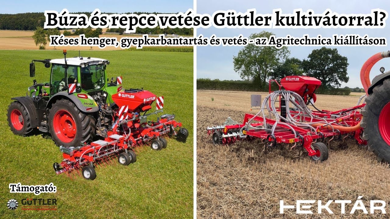 Búza- és repcevető kultivátor, precíziós gyepfelújitó vetőgép - Güttler újdonságok az Agritechnicán
