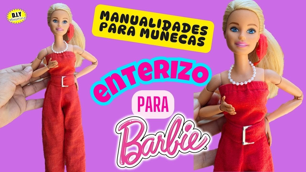 DIY: ROPA para muñecas Barbie PASO a PASO con patron | Enterizo para Barbie