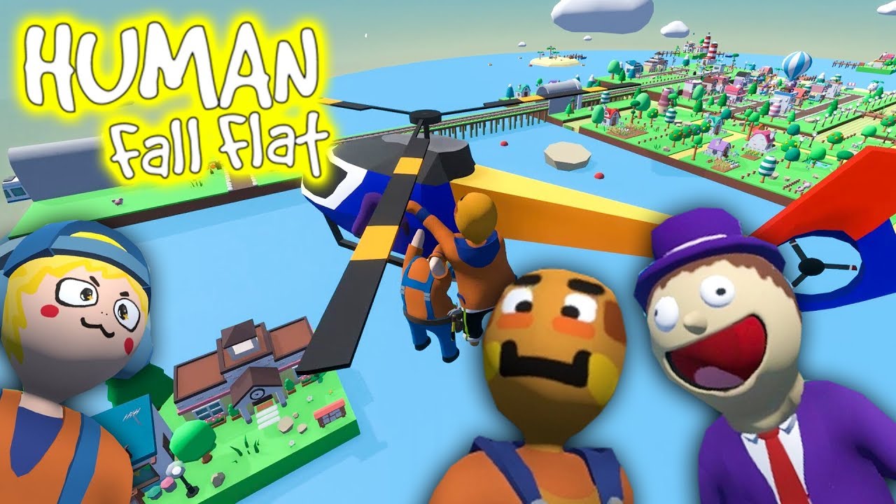 Paluten, Zombey & Maudado fliegen mit einem HELIKOPTER | Human Fall Flat